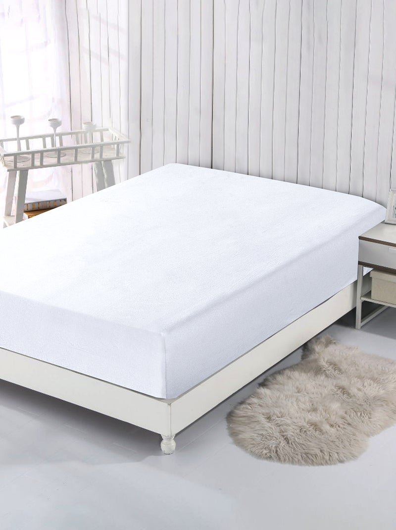 Lençol-capa liso BRANCO - Kiabi