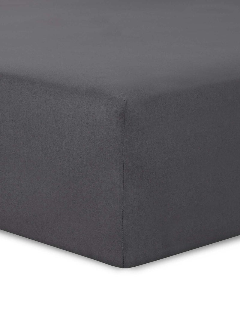 Lençol-capa liso cinza antracite - Kiabi