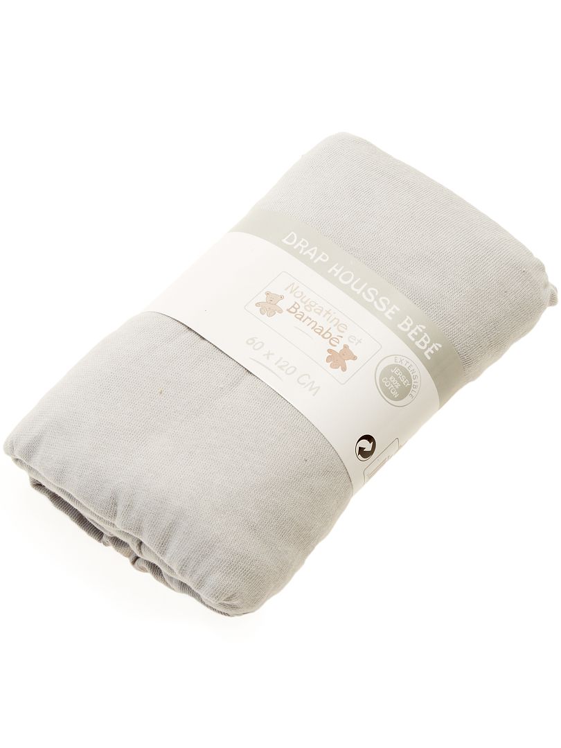 Lençol-capa liso para cama de bébé cinza - Kiabi