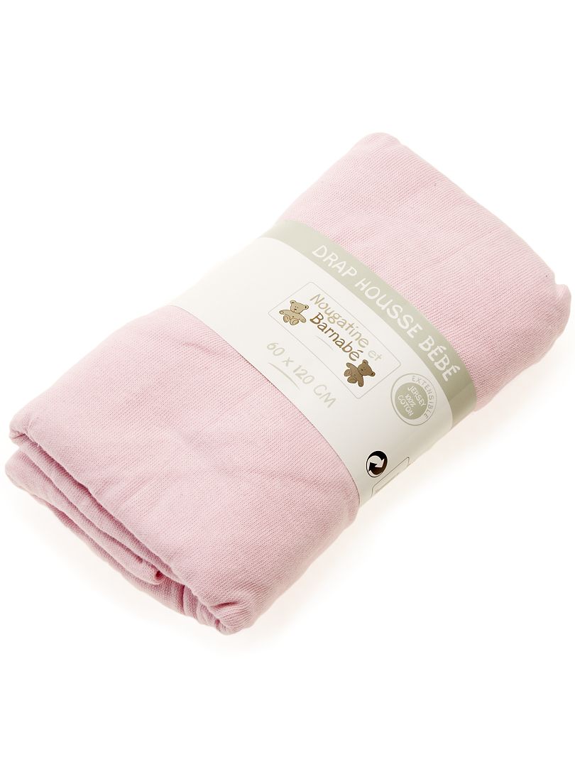 Lençol-capa liso para cama de bébé rosa - Kiabi
