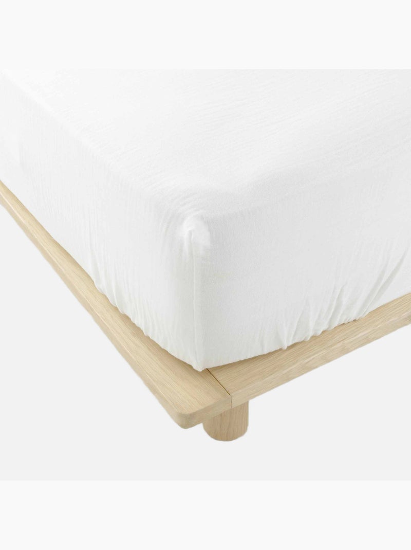 Lençol com elástico gaze de algodão douceur d'intérieur Branco - Kiabi