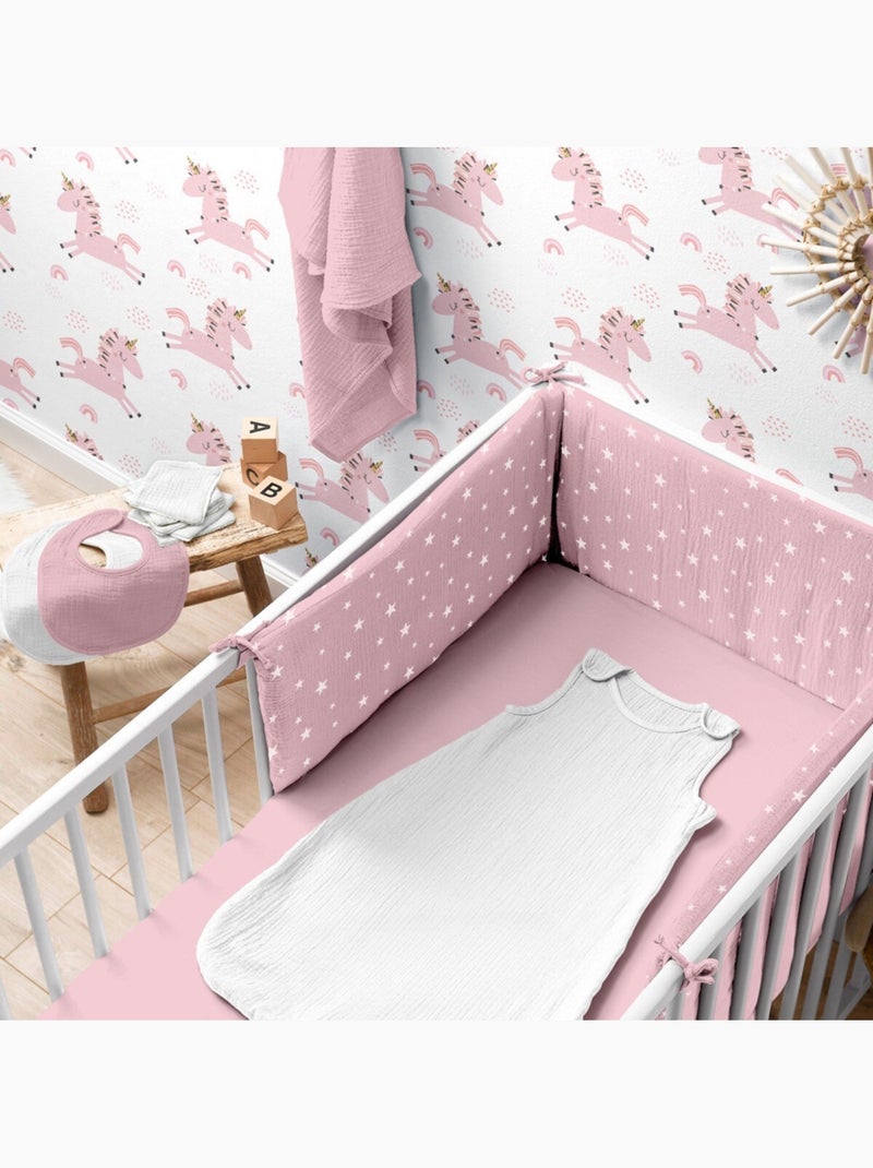 Lençol com elástico gaze de algodão douceur d'intérieur Rosa-claro - Kiabi