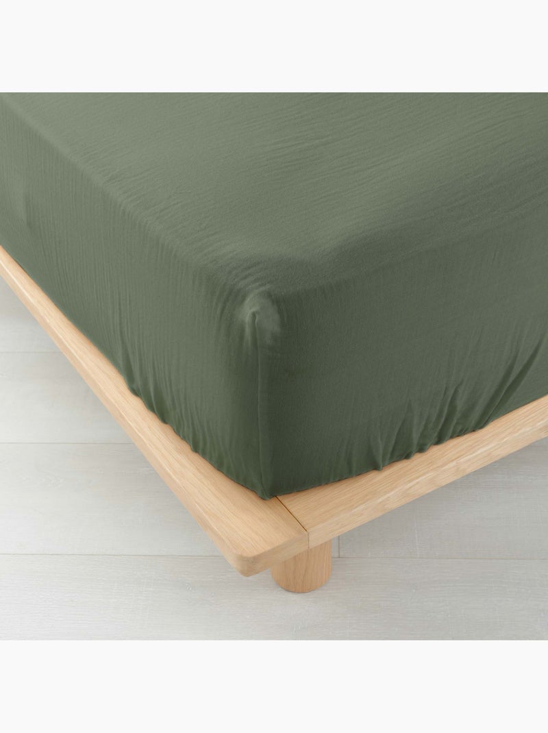 Lençol com elástico gaze de algodão douceur d'intérieur Verde claro - Kiabi