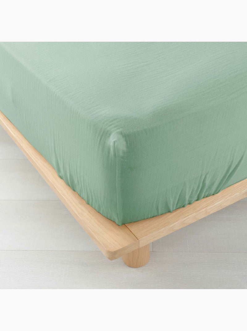 Lençol com elástico gaze de algodão douceur d'intérieur Verde claro - Kiabi