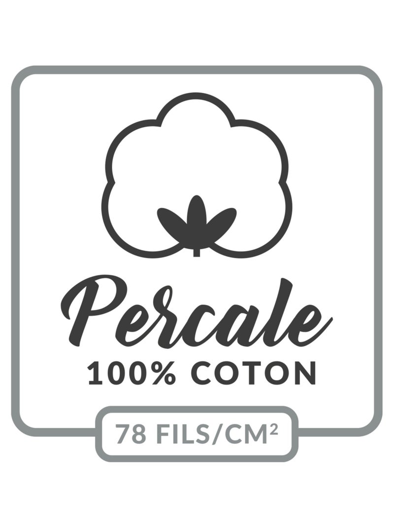 Lençol com elástico percal de algodão percale douceur d'intérieur Branco - Kiabi
