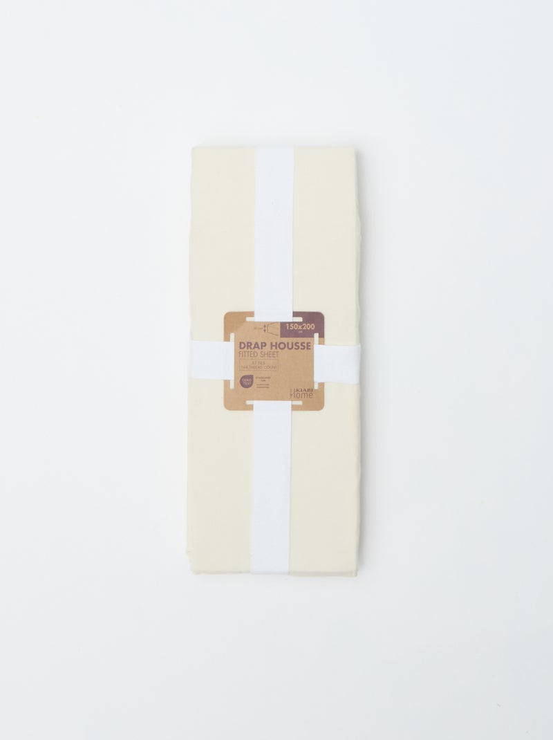 Lençol de baixo (150x200cm) em algodão BRANCO - Kiabi