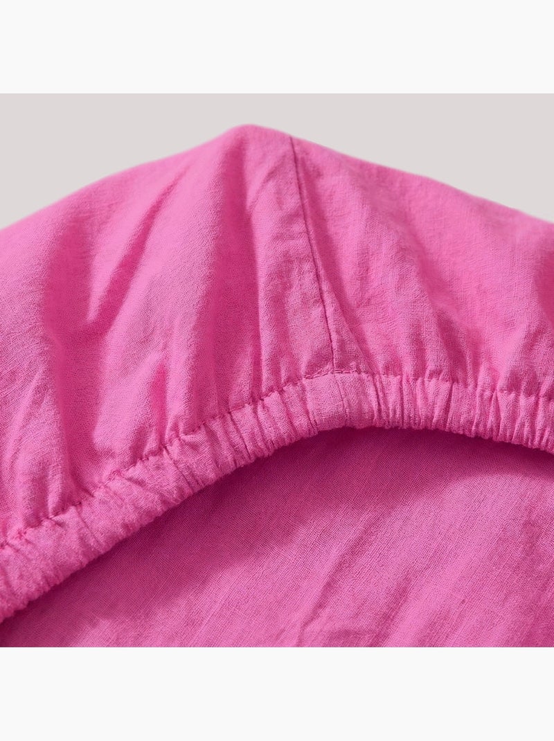 Lençol de baixo ajustável Basic "Happyfriday" Rosa-fúcsia - Kiabi