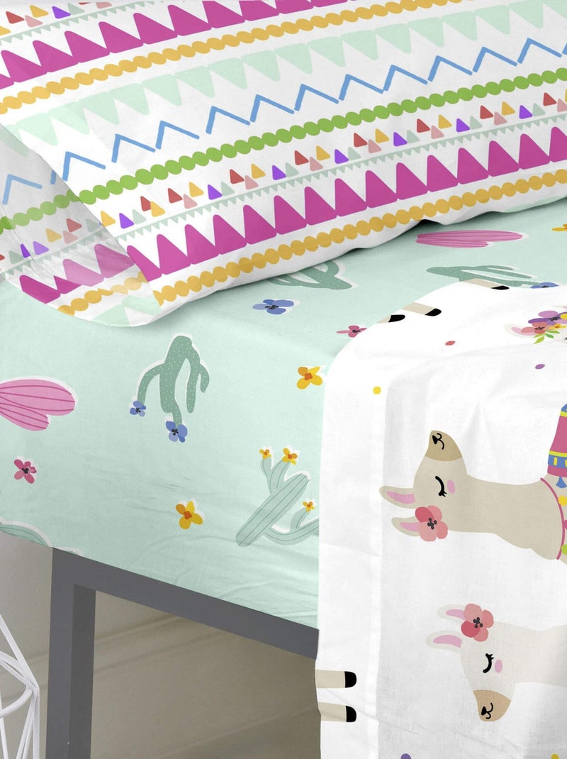 Lençol de baixo ajustável Cute llamas "Happyfriday" Multicolorido - Kiabi