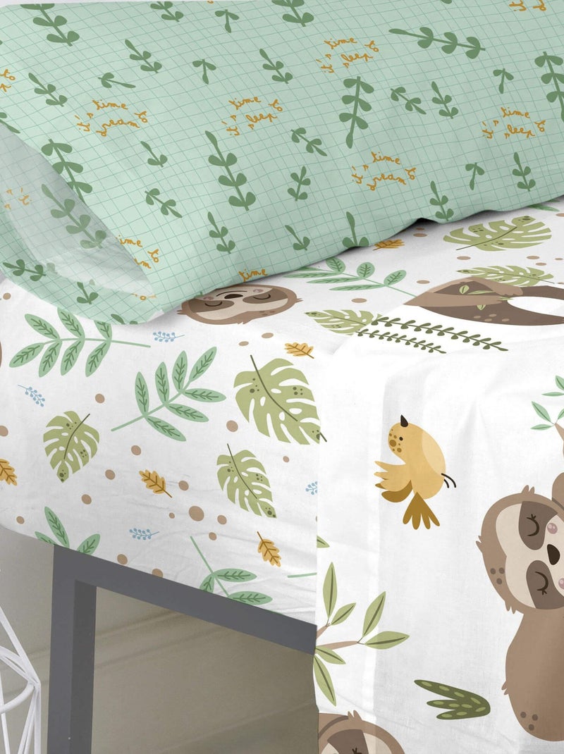Lençol de baixo ajustável Happy sloth "Happyfriday" Multicolorido - Kiabi