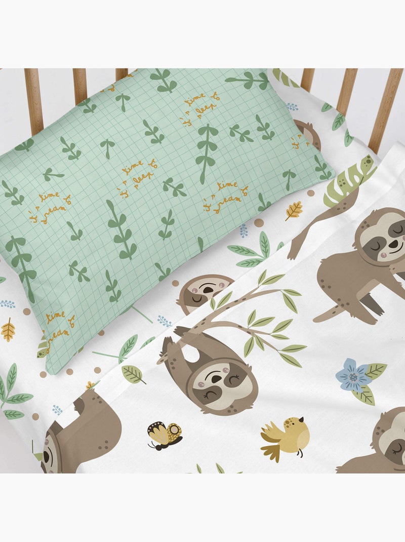 Lençol de baixo ajustável Happy sloth "Happyfriday" Multicolorido - Kiabi