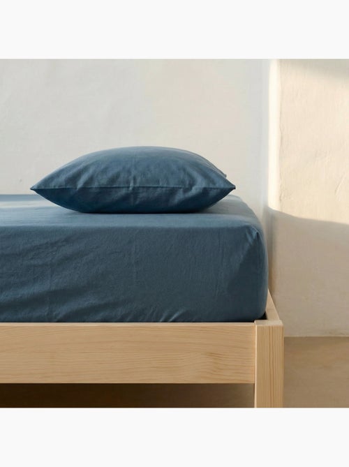 Lençol de baixo ajustável liso 100% algodão, para colchão até 30 cm de altura - Gamusi. - Kiabi