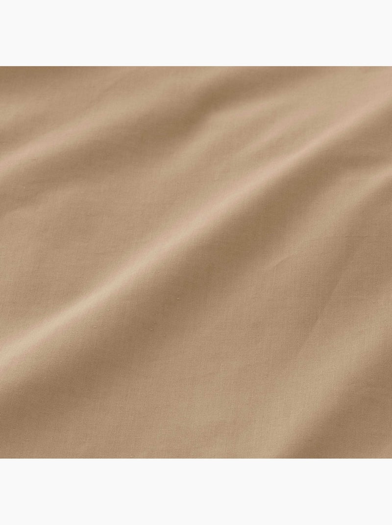 Lençol de baixo ajustável liso 100% algodão, para colchão até 30 cm de altura - Gamusi. Castanho-avelã - Kiabi