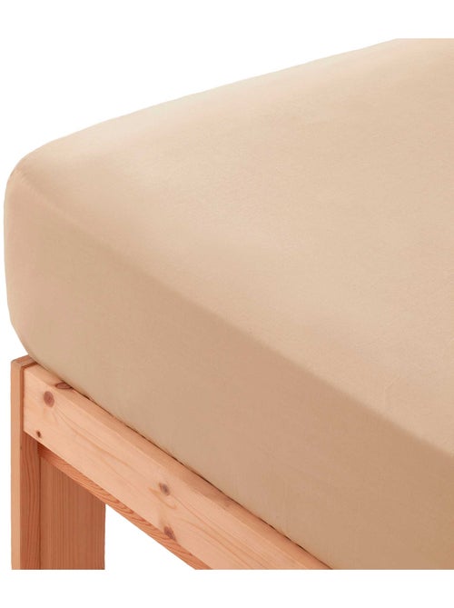 Lençol de baixo ajustável liso 100% algodão, para colchão até 30 cm de altura - Gamusi. - Kiabi
