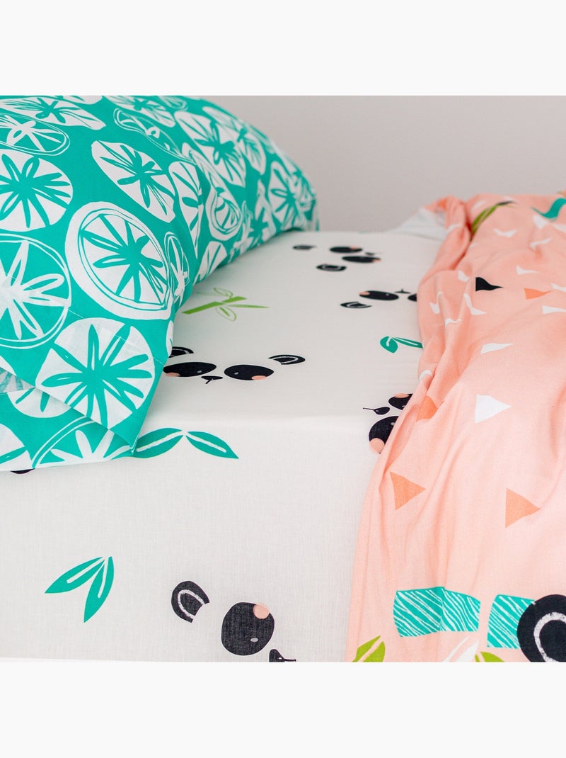 Lençol de baixo ajustável Panda garden "Happyfriday" Multicolorido - Kiabi