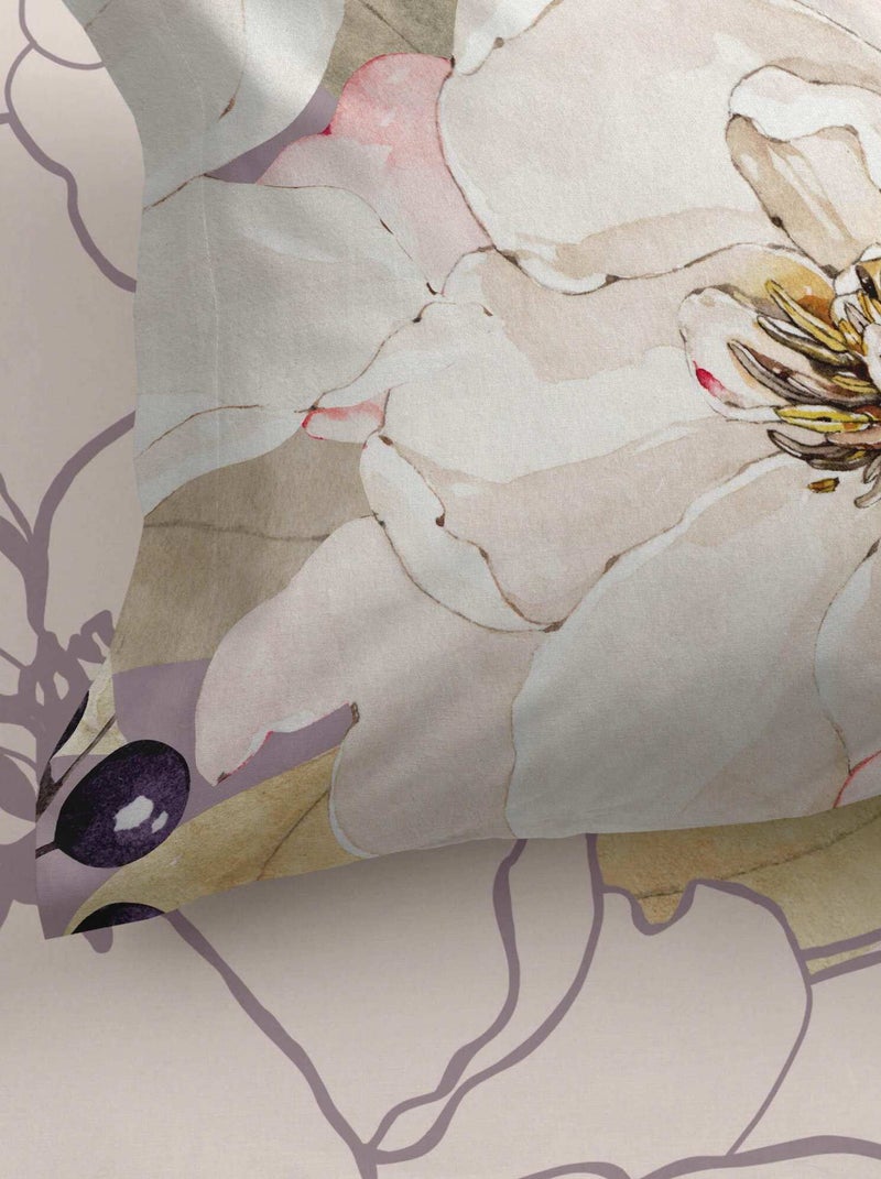 Lençol de baixo ajustável White peonies "Happyfriday" Multicolorido - Kiabi