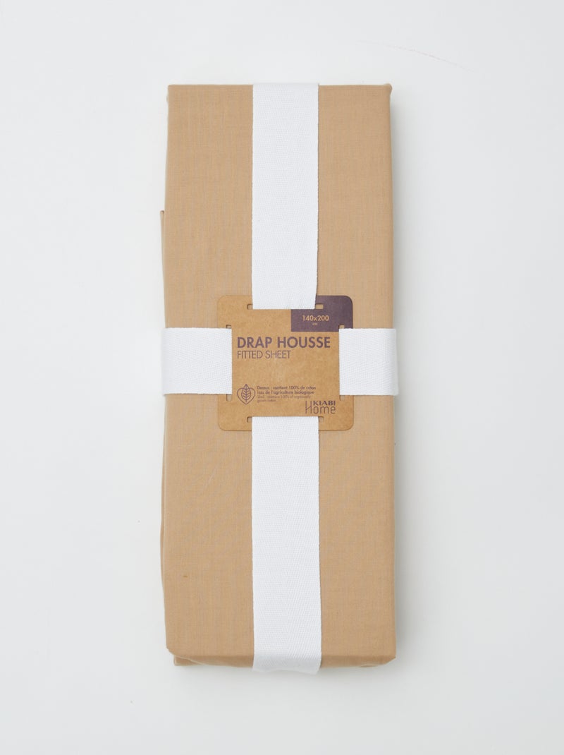 Lençol de baixo liso 140 x 200 cm BEGE - Kiabi