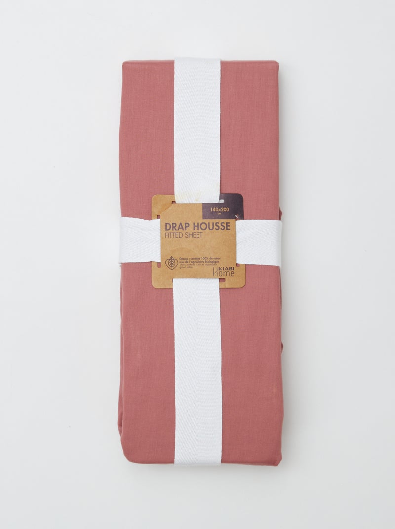 Lençol de baixo liso 140 x 200 cm ROSA - Kiabi