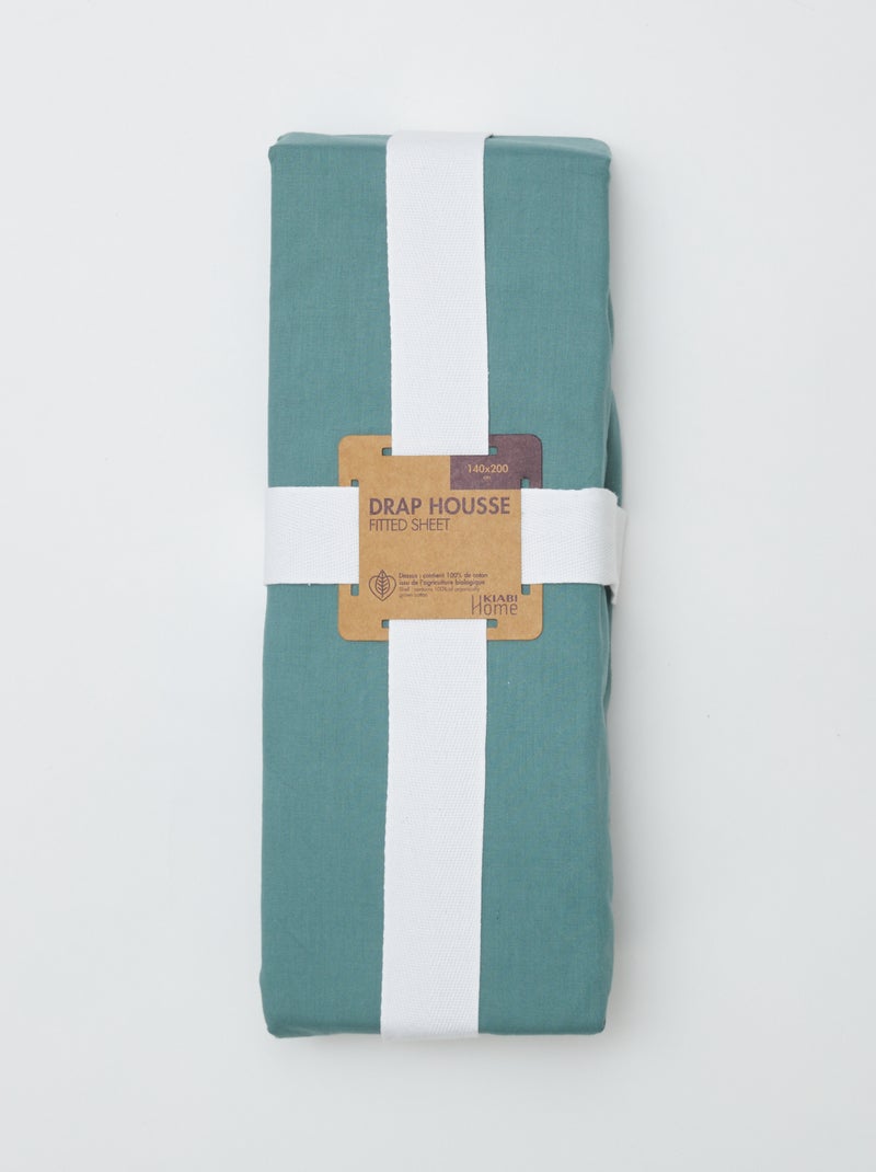 Lençol de baixo liso 140 x 200 cm VERDE - Kiabi