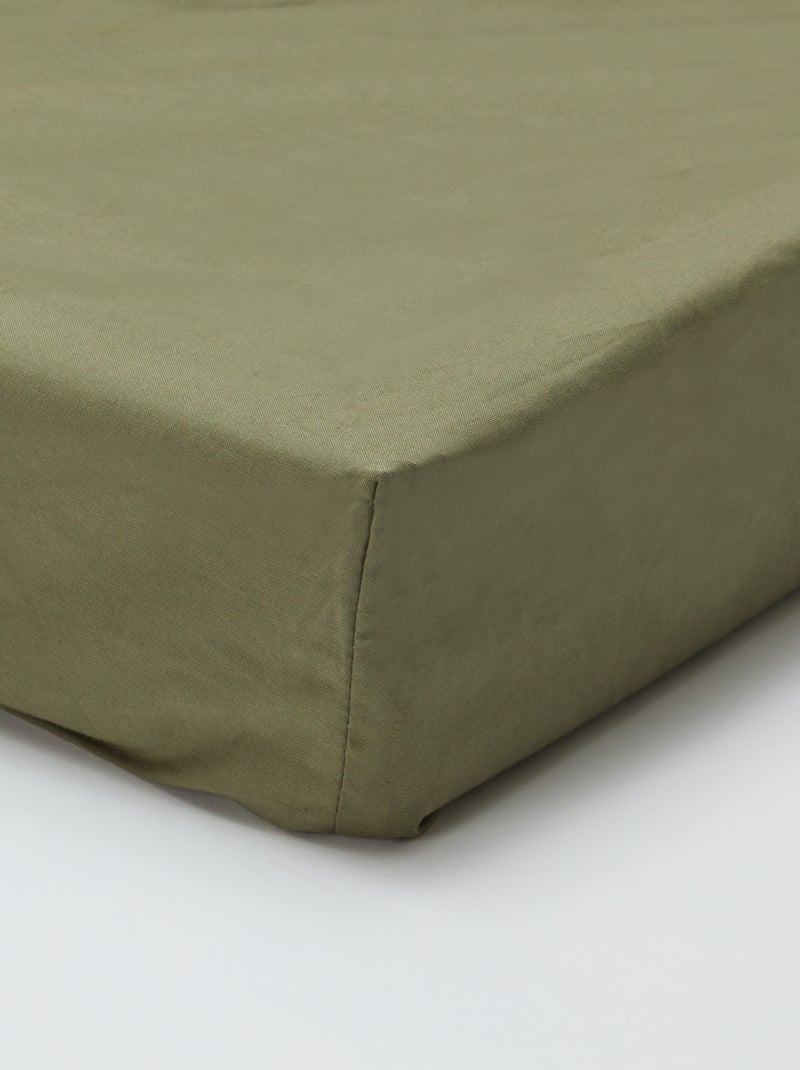 Lençol de baixo liso 140 x 200 cm VERDE - Kiabi