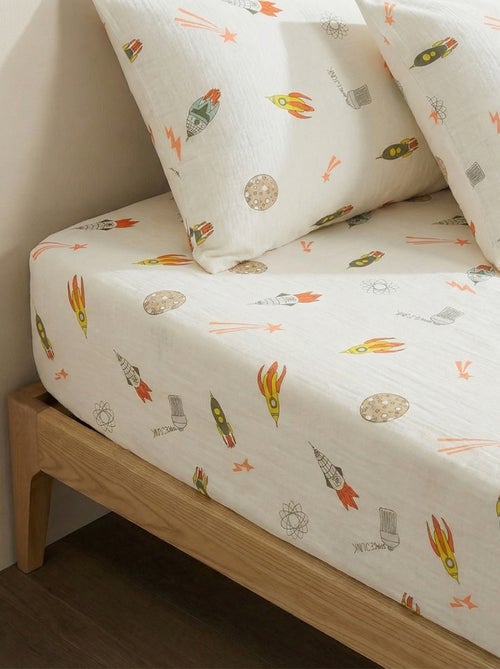 Lençol de baixo para 1 pessoa (140x200) em algodão - Kiabi Home - Kiabi