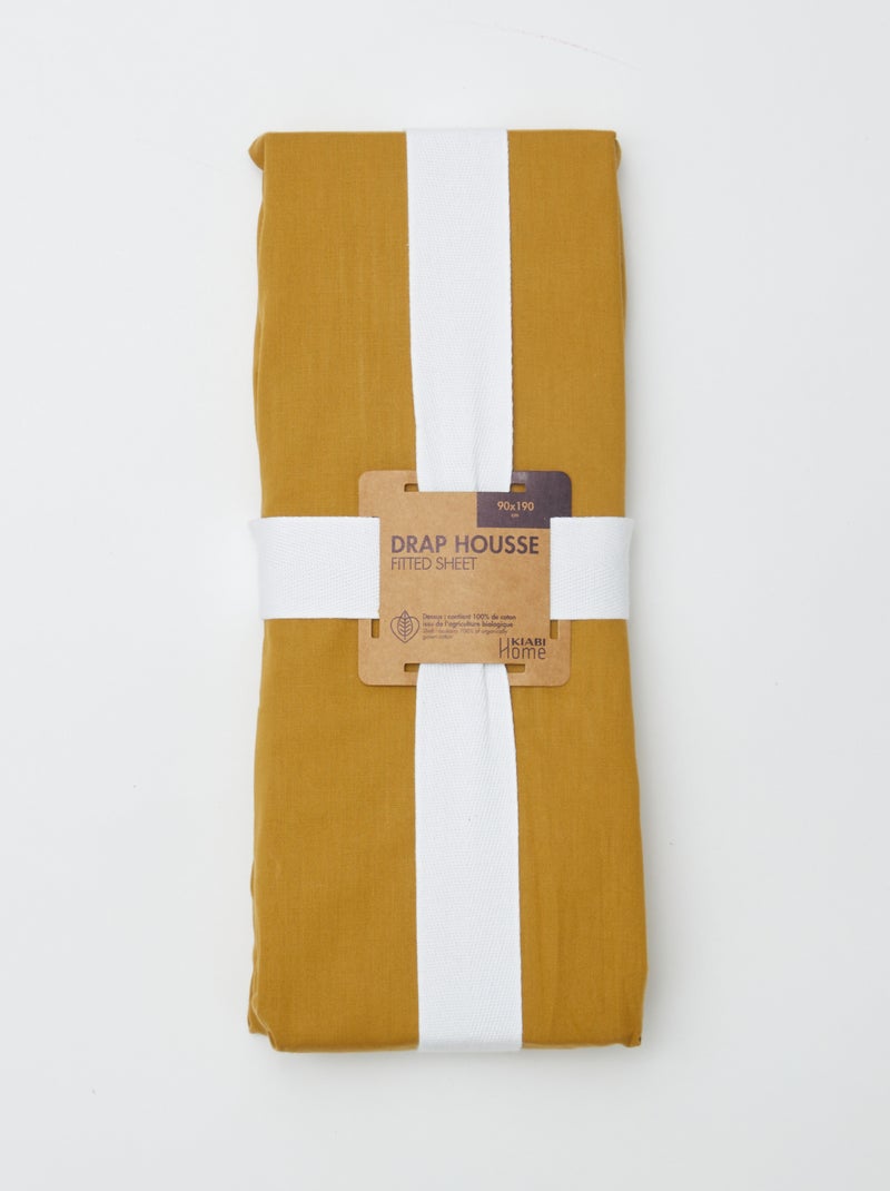 Lençol de baixo para 1 pessoa (90x190) em algodão - Kiabi Home AMARELO - Kiabi