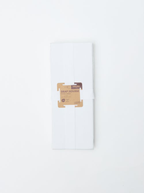 Lençol de baixo para 2 pessoas (160x200cm) em algodão - Kiabi Home - Kiabi