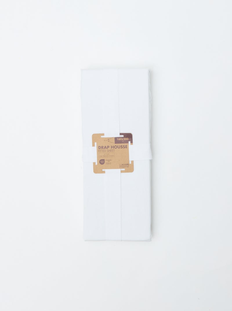 Lençol de baixo para 2 pessoas (160x200cm) em algodão - Kiabi Home Branco - Kiabi
