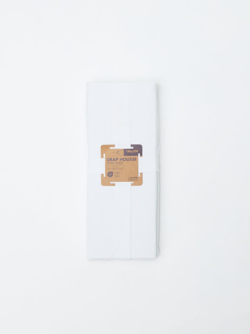 Lençol de baixo para 2 pessoas (180x200) em algodão - Kiabi Home Branco - Kiabi