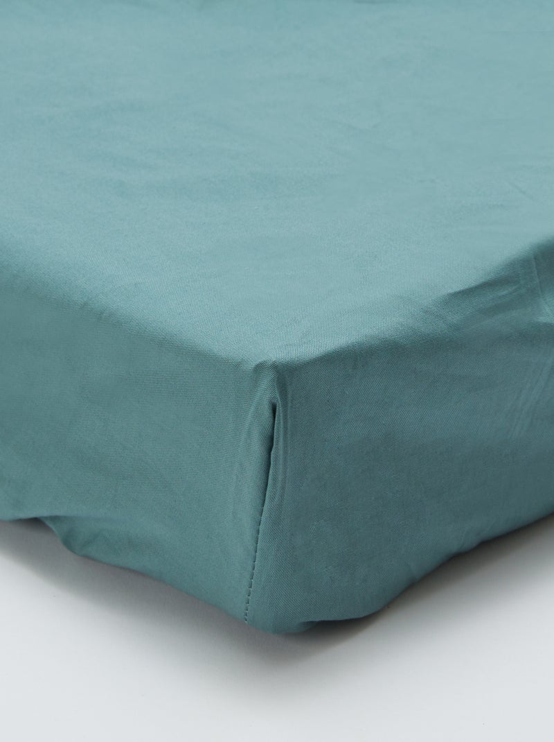 Lençol de baixo para 2 pessoas (180x200) em algodão - Kiabi Home VERDE - Kiabi