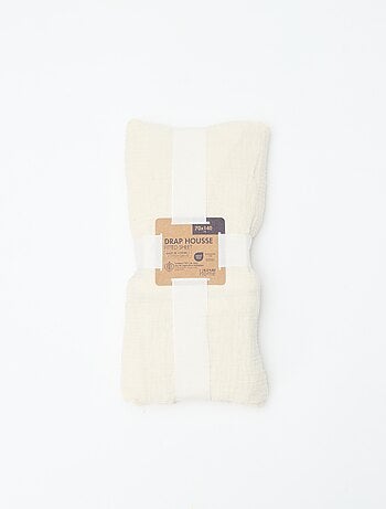 Lençol de baixo para berço (70x140) em gaze dupla de algodão - Kiabi Home