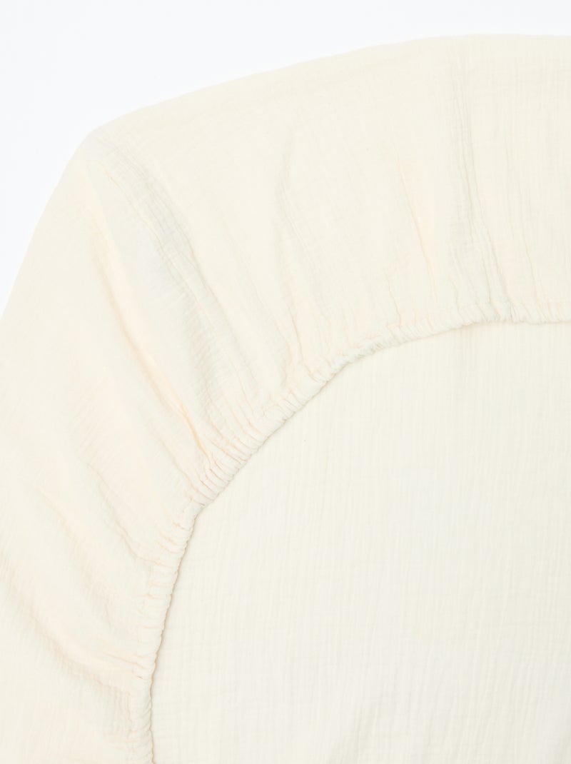 Lençol de baixo para berço (70x140) em gaze dupla de algodão - Kiabi Home Branco - Kiabi