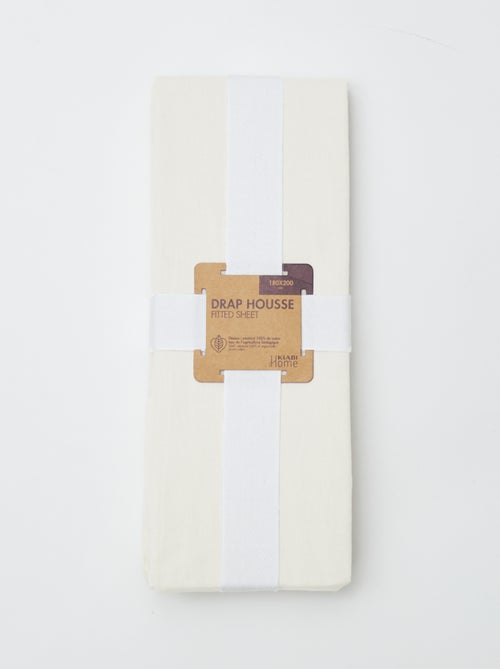 Lençol de baixo para cama de casal (180x200) em algodão - Kiabi Home - Kiabi