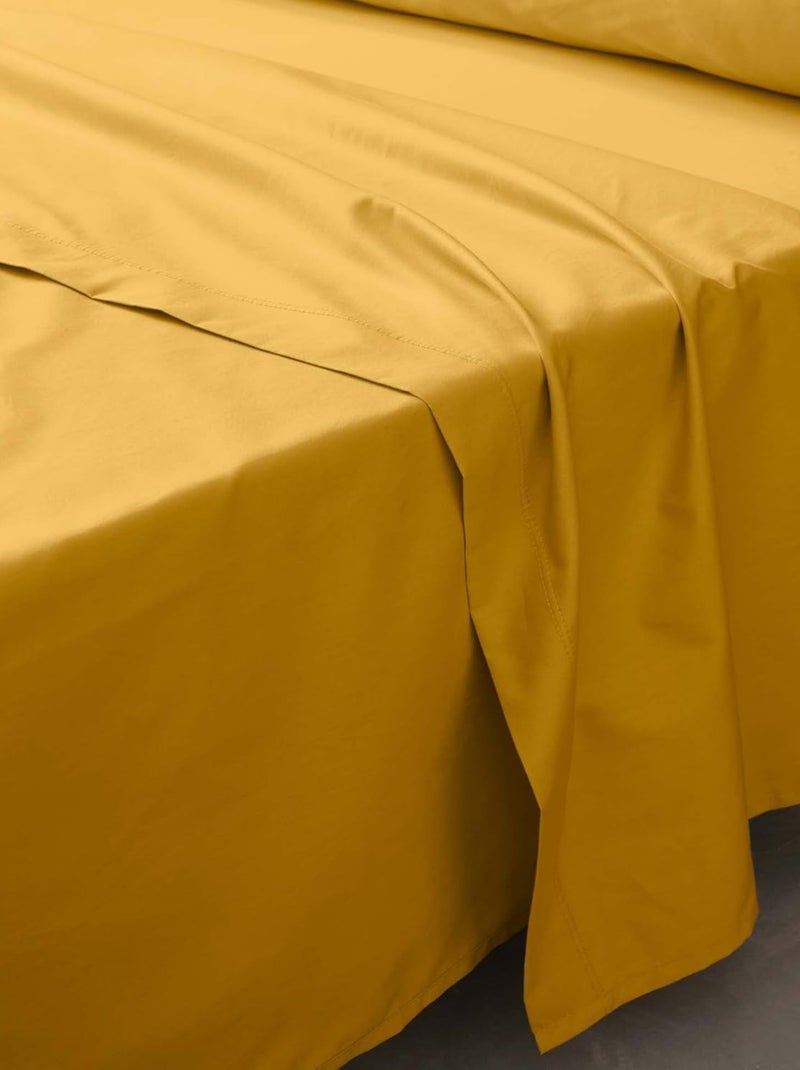 Lençol de baixo percal de algodão lia promo linge Amarelo - Kiabi