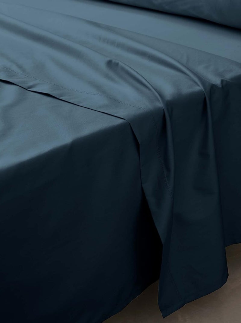 Lençol de baixo percal de algodão lia promo linge Azul - Kiabi