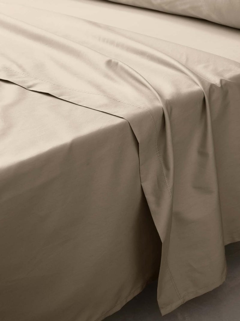 Lençol de baixo percal de algodão lia promo linge Bege - Kiabi