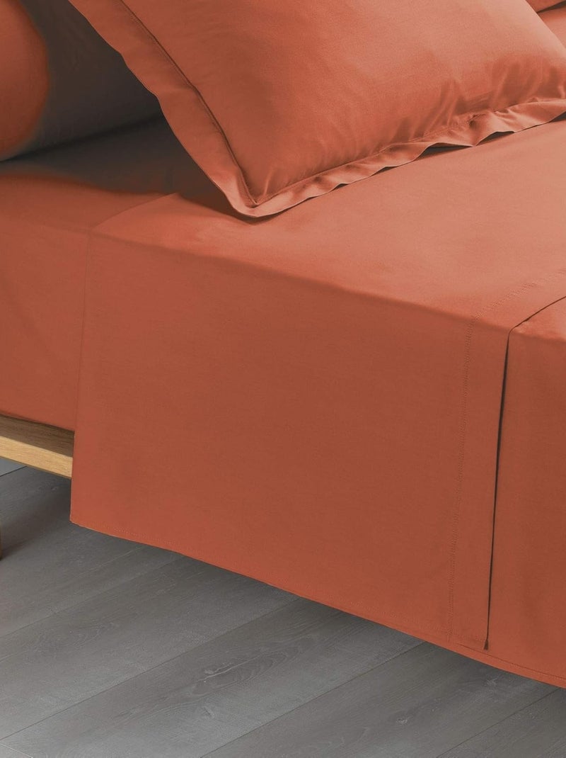 Lençol de baixo percal de algodão lia promo linge Terracota - Kiabi