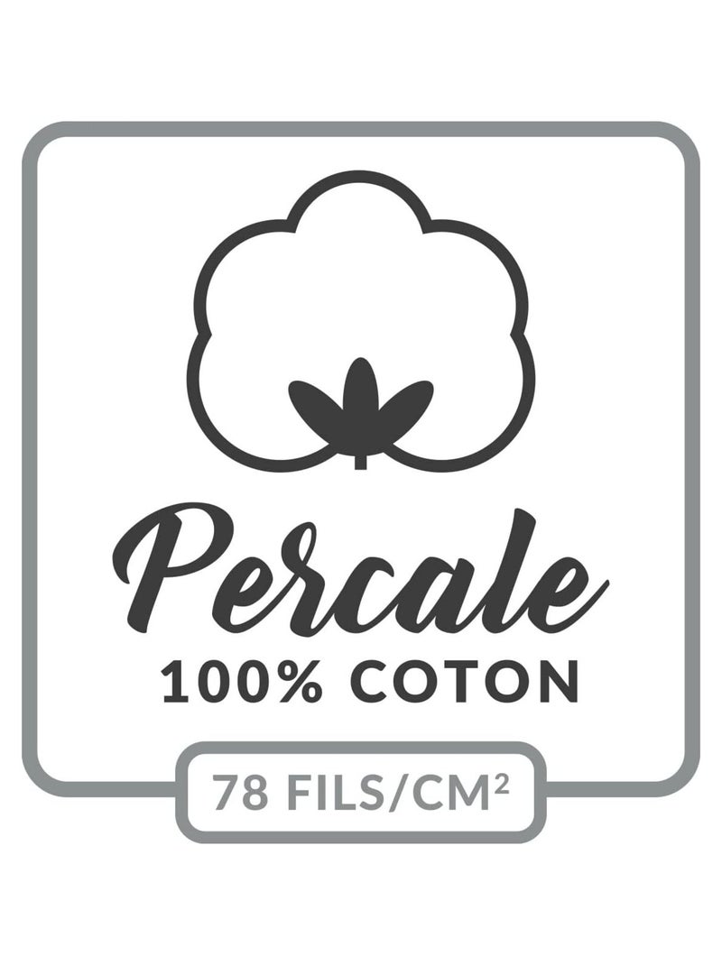 Lençol de baixo percal de algodão lia promo linge Terracota - Kiabi