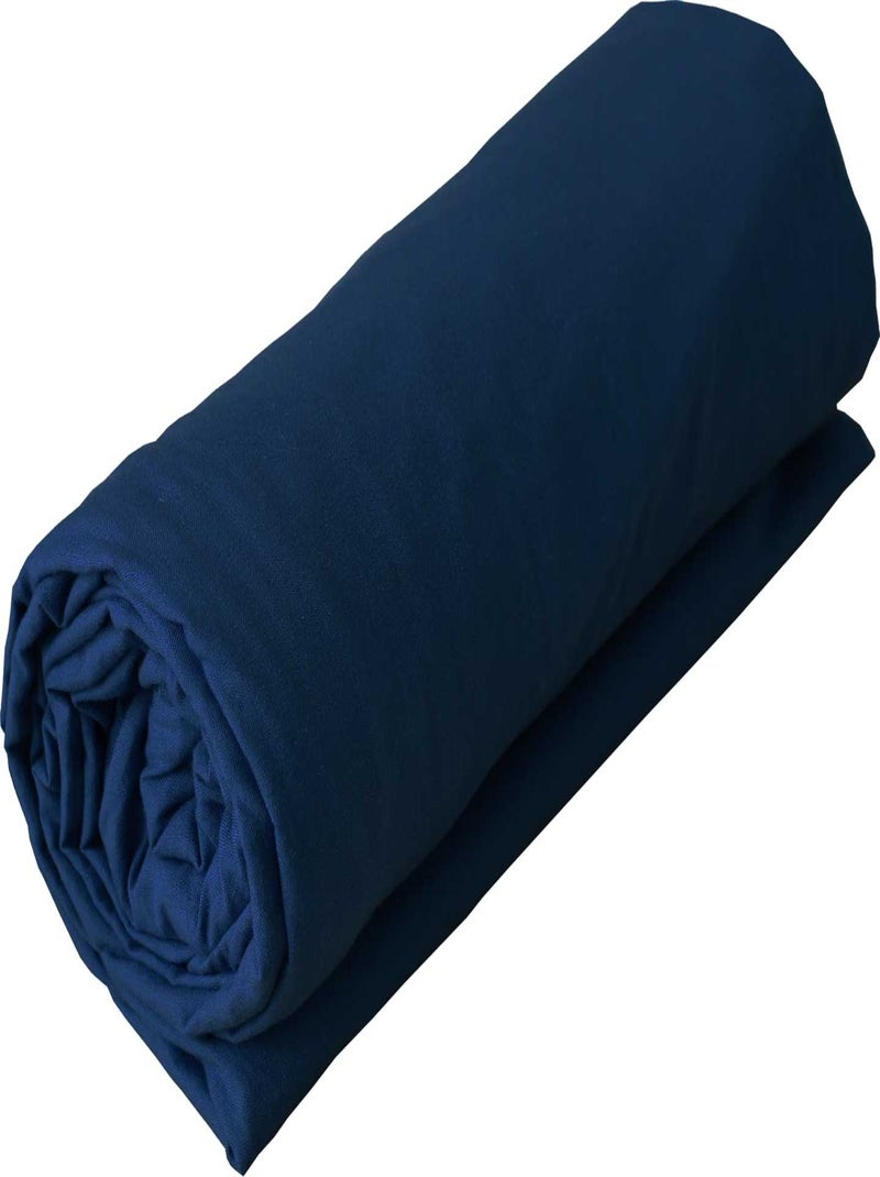 Lençol em algodão lavado oekotex Azul-petróleo - Kiabi