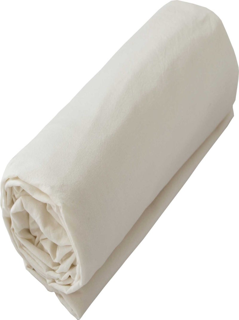 Lençol em algodão lavado oekotex Bege claro - Kiabi