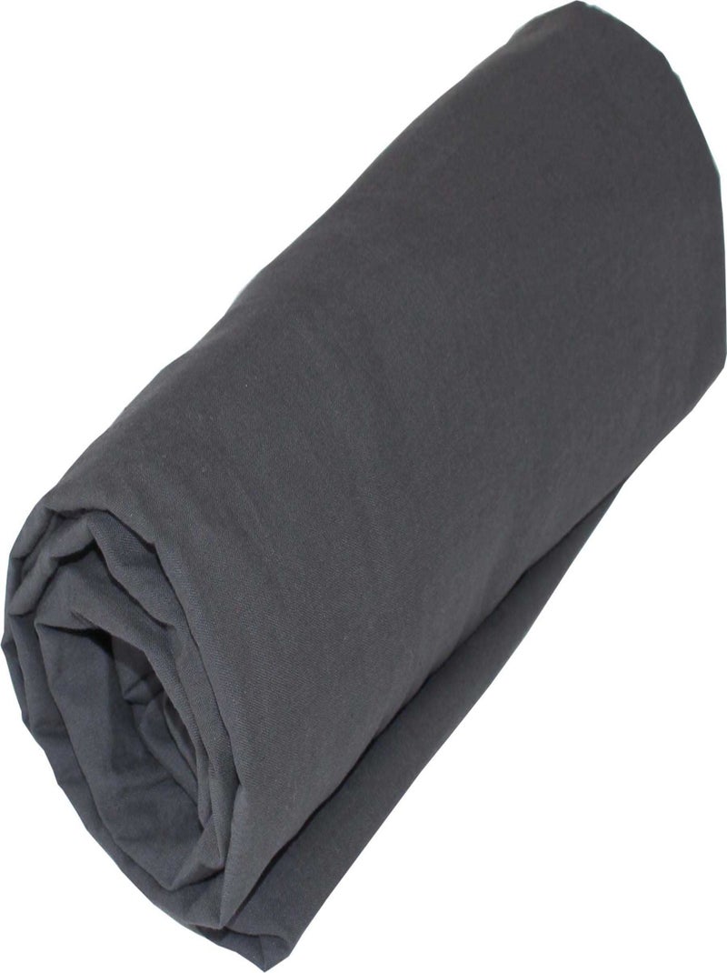 Lençol em algodão lavado oekotex Cinza antracite - Kiabi