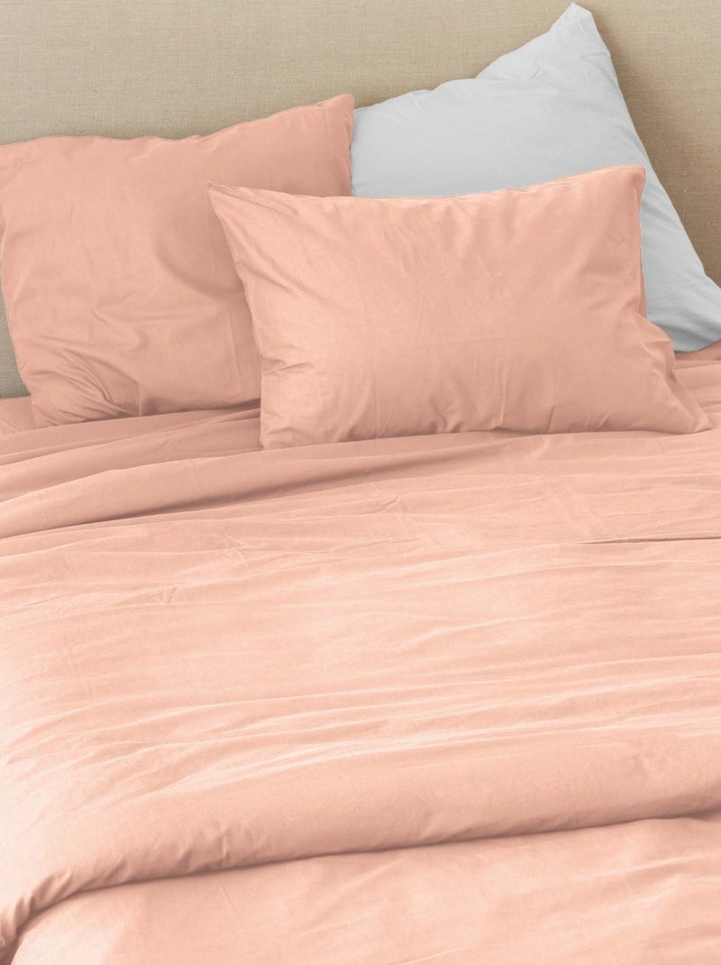 Lençol em algodão lavado oekotex Rosa-claro - Kiabi