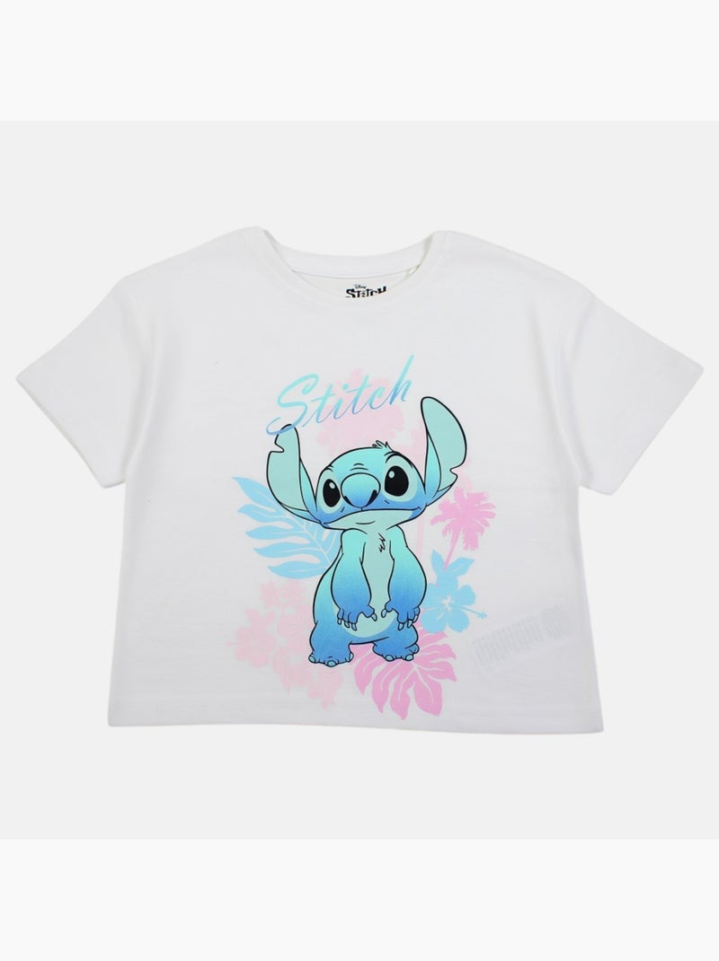 Lilo & Stitch - T-shirt manga curta Lilo e Stitch menina Branco - Kiabi
