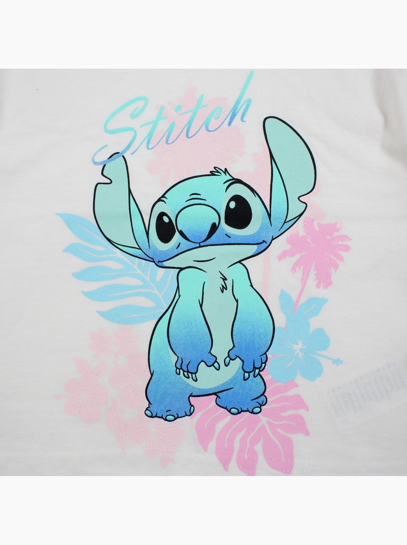 Lilo & Stitch - T-shirt manga curta Lilo e Stitch menina Branco - Kiabi