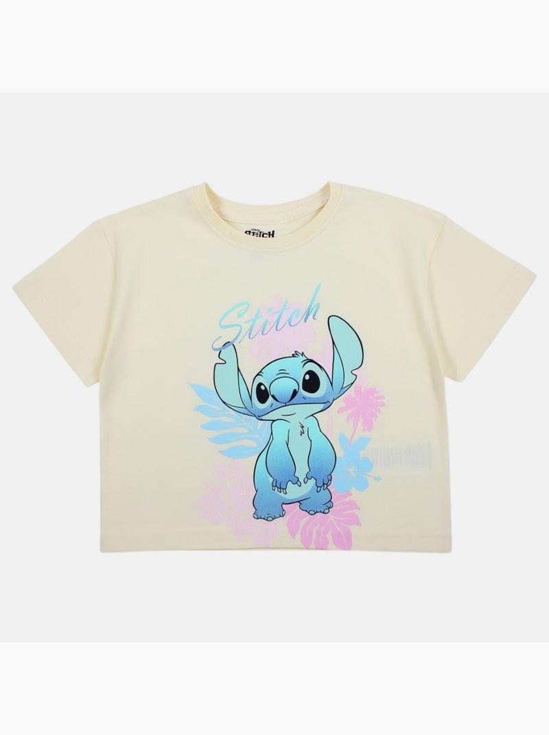 Lilo & Stitch - T-shirt manga curta Lilo e Stitch menina Ecru - Kiabi