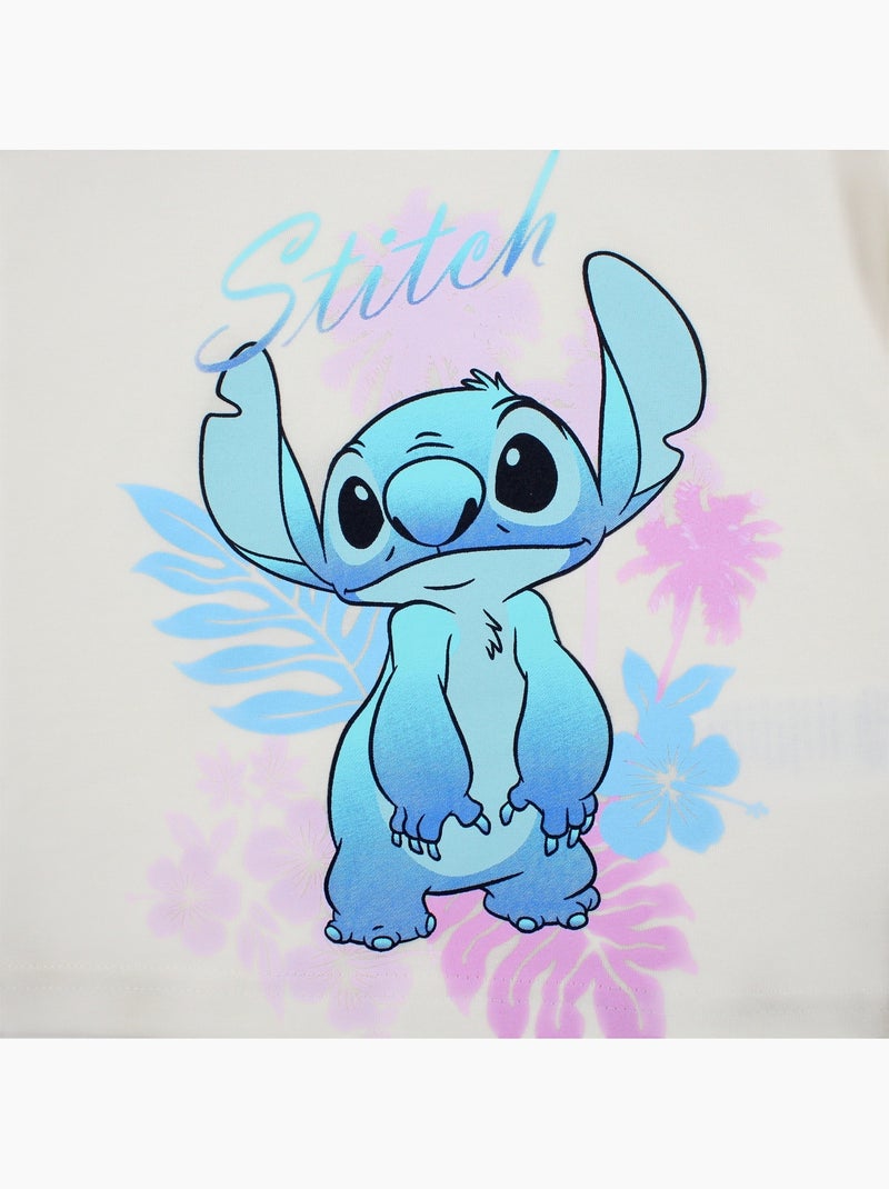 Lilo & Stitch - T-shirt manga curta Lilo e Stitch menina Ecru - Kiabi