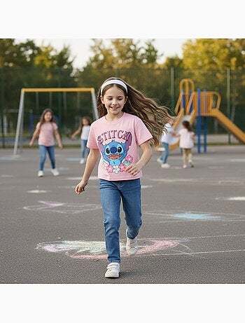 Lilo & Stitch - T-shirt manga curta Lilo e Stitch menina