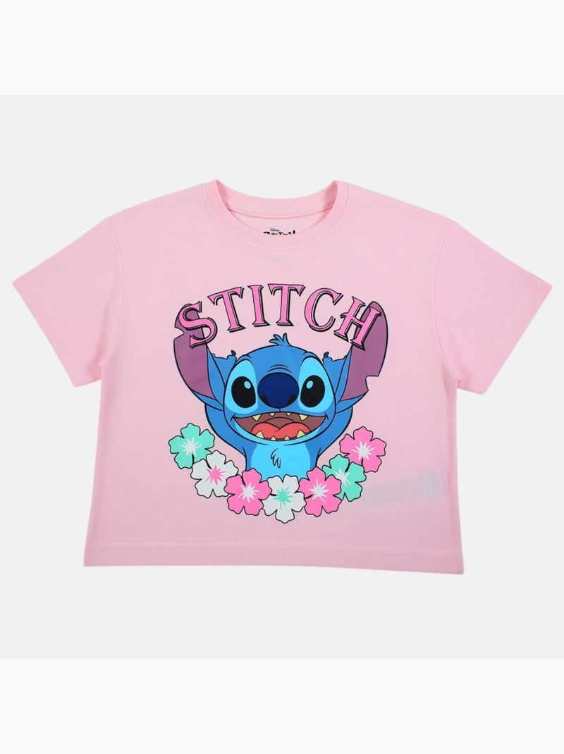 Lilo & Stitch - T-shirt manga curta Lilo e Stitch menina Rosa - Kiabi