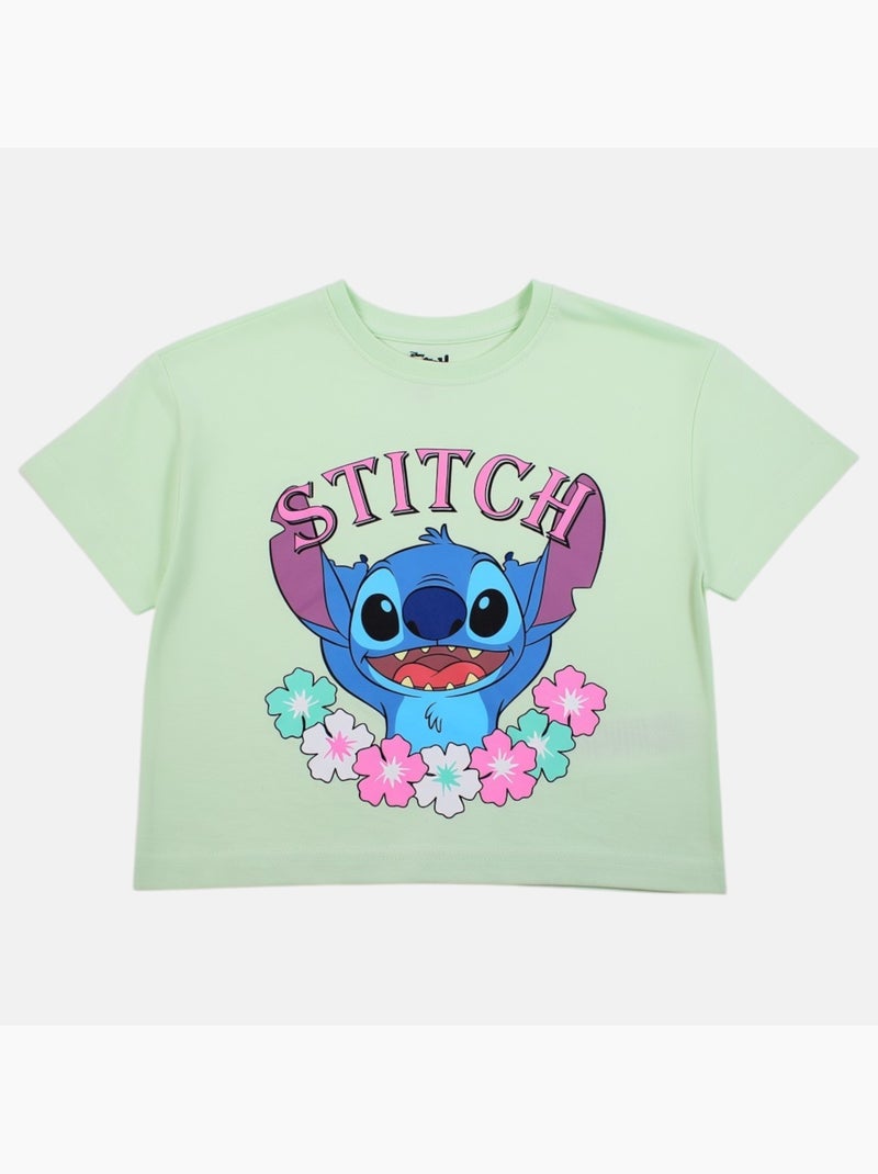 Lilo & Stitch - T-shirt manga curta Lilo e Stitch menina Verde - Kiabi