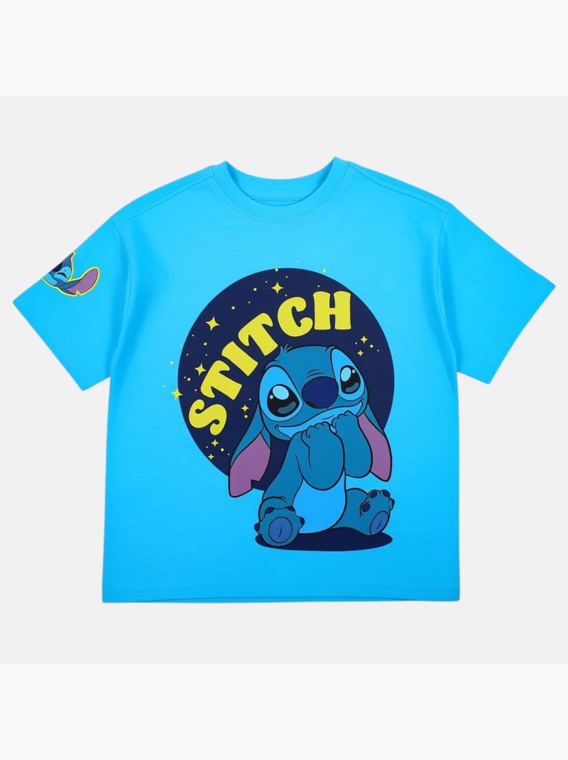 Lilo & Stitch - T-shirt manga curta Lilo e Stitch menino Azul - Kiabi