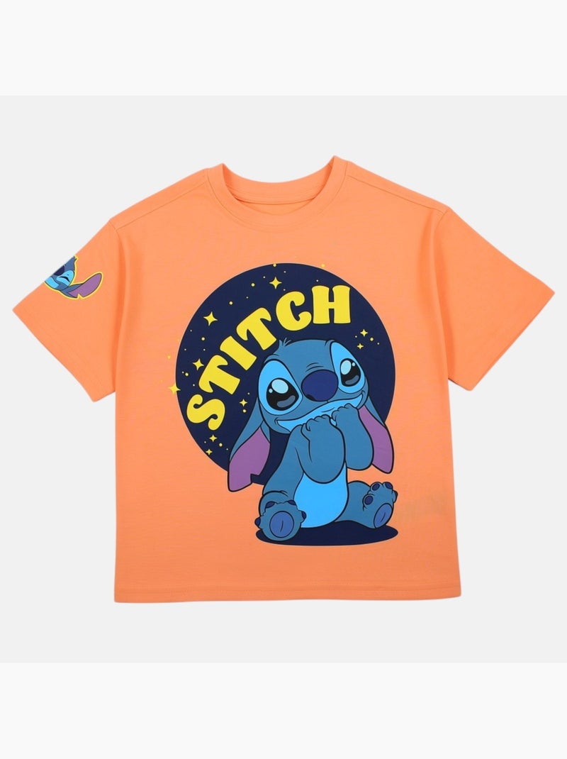 Lilo & Stitch - T-shirt manga curta Lilo e Stitch menino Laranja - Kiabi